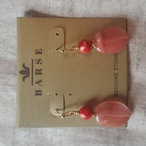 Barse Pink and Red Earrings